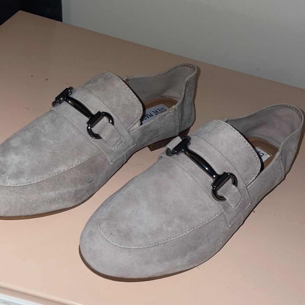 Light Grey Flat Convertible Loafer Style Shoe